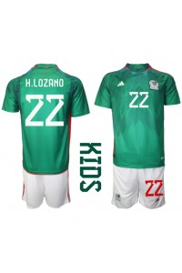 Fotbalové Dres Mexiko Hirving Lozano #22 Dětské Domácí Oblečení MS 2022 Krátký Rukáv (+ trenýrky)